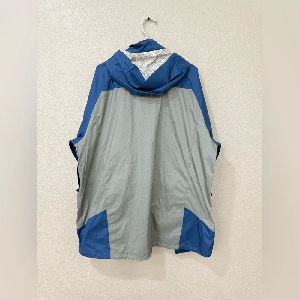 REI Size XL Mens Blue Full Zip Nylon Outdoor Hooded Windbreaker Jacket